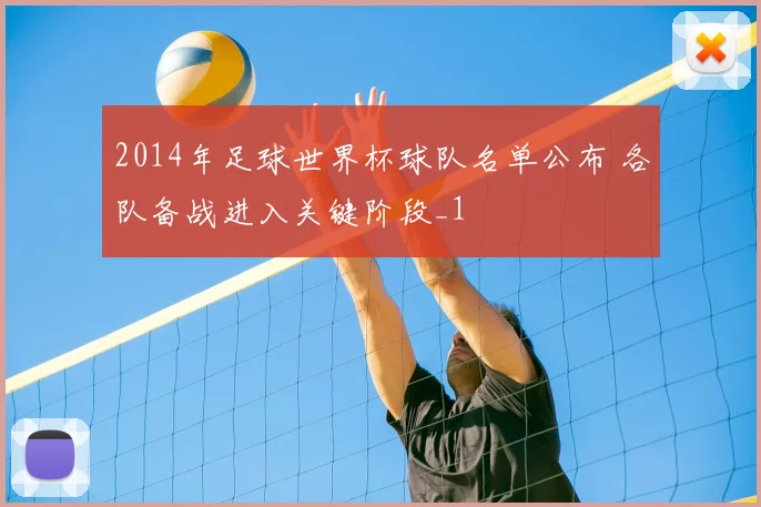 2014年足球世界杯球队名单公布 各队备战进入关键阶段_1